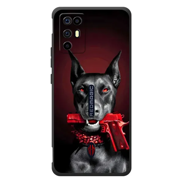 Чехол с рисунком «Доберман злой» для ZTE Nubia RedMagic 6R
