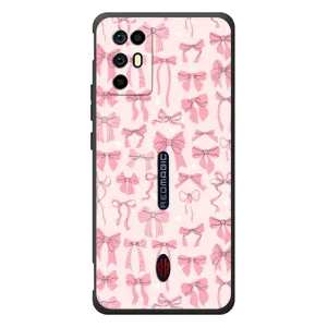 Чехол банты для ZTE Nubia RedMagic 6R (Фон бантики)