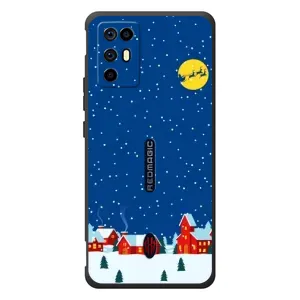 Силиконовый бампер на рождество для ZTE Nubia RedMagic 6R (Город в снегу)
