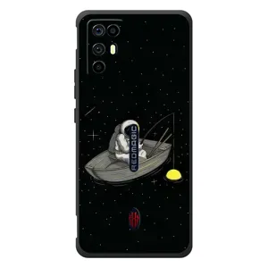 Силиконовый Чехол с принтом "Космонавты" на ZTE Nubia RedMagic 6R (Космонавт на рыбалке)