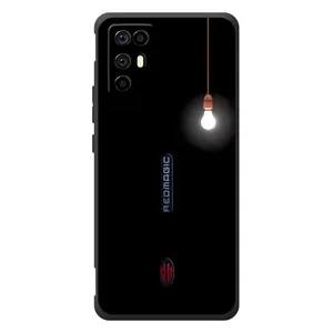 Чехол с картинками на черном фоне для ZTE Nubia RedMagic 6R (Лампочка)