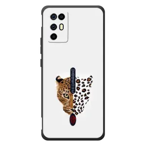 Чехол с леопардовым принтом на ZTE Nubia RedMagic 6R (Леопард на белом)