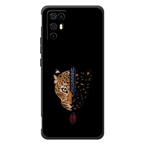 Чехол с рисунком «Леопард на черном» для ZTE Nubia RedMagic 6R Чехол с рисунком «Леопард на черном» для ZTE Nubia RedMagic 6R