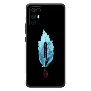 Чехол с картинками на черном фоне для ZTE Nubia RedMagic 6R (Листочек)