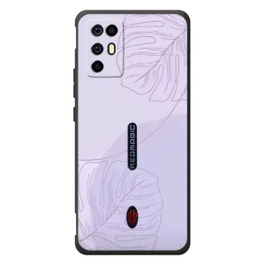 Чехол цветочный дизайн для ZTE Nubia RedMagic 6R (Монстера фиолетовая)
