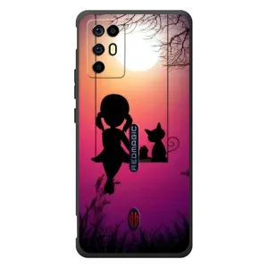 Девчачий Чехол для ZTE Nubia RedMagic 6R (На качели)