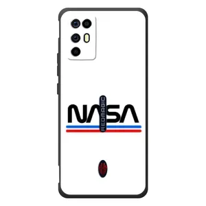 Силиконовый бампер с принтом "Наса" на ZTE Nubia RedMagic 6R (NASA на белом фоне)