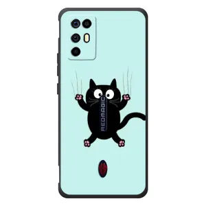 Силіконовий чохол з котиком для ZTE Nubia RedMagic 6R (Падаючий кіт)