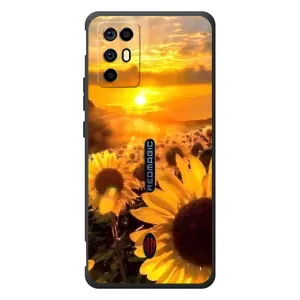 Чехол с Цветами для ZTE Nubia RedMagic 6R (поле подсолнухов)
