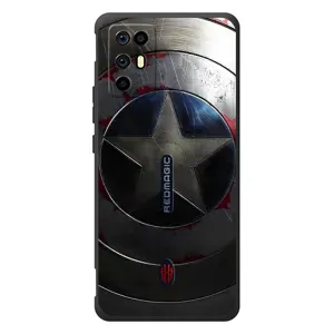 Чехол с Щитом Капитана Америки на ZTE Nubia RedMagic 6R (Ретро Щит Капитана)
