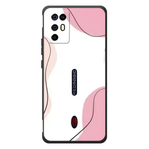 Чехол цветочный дизайн для ZTE Nubia RedMagic 6R (Розовый фон)