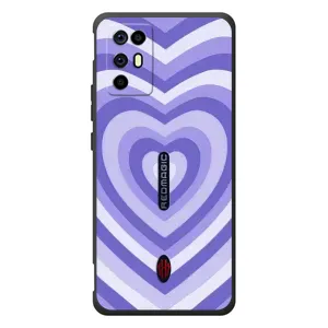 Чехлы с тематикой "Маленькие Сердечки" на ZTE Nubia RedMagic 6R (Сердце фиолет)