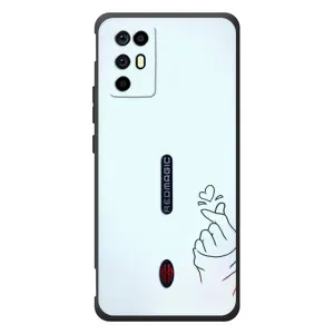 Чехлы (Знак сердечка) на ZTE Nubia RedMagic 6R (Сердце на голубом)