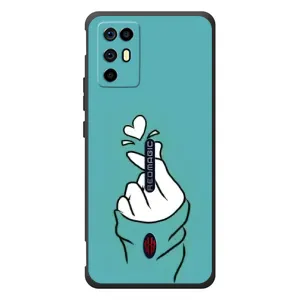 Чехлы (Знак сердечка) на ZTE Nubia RedMagic 6R (Сердечко на бирюзовом)