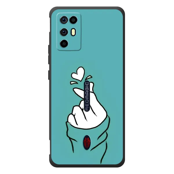 Чехол с рисунком «Сердечко на бирюзовом» для ZTE Nubia RedMagic 6R Чехол с рисунком «Сердечко на бирюзовом» для ZTE Nubia RedMagic 6R