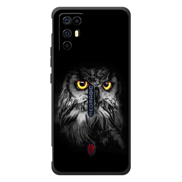 Чехол с рисунком «Сова на чёрном» для ZTE Nubia RedMagic 6R Чехол с рисунком «Сова на чёрном» для ZTE Nubia RedMagic 6R