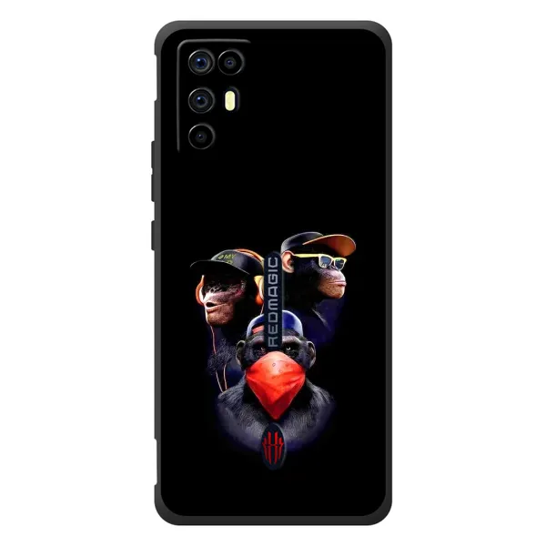 Чехол с рисунком «Три обезьяны» для ZTE Nubia RedMagic 6R Чехол с рисунком «Три обезьяны» для ZTE Nubia RedMagic 6R