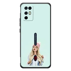 Силиконовый Чехол на ZTE Nubia RedMagic 6R с картинкой Стильных Девушек (В шапке)