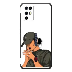 Силиконовый Чехол на ZTE Nubia RedMagic 6R с картинкой Стильных Девушек (В зеленом)