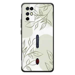 Чехол цветочный дизайн для ZTE Nubia RedMagic 6R (Зелёный дизайн)