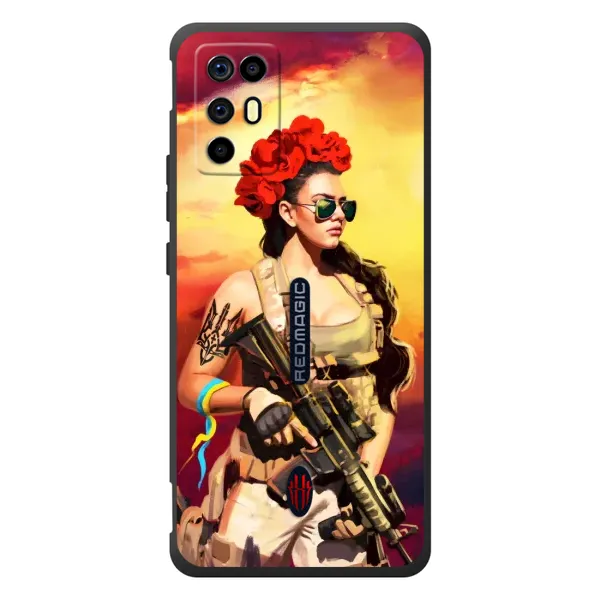 Чехол с рисунком «Женщина солдат» для ZTE Nubia RedMagic 6R Чехол с рисунком «Женщина солдат» для ZTE Nubia RedMagic 6R