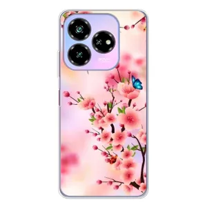 Чехол с принтом САКУРЫ на ZTE Nubia V60 Design (Бабочки на сакуре)