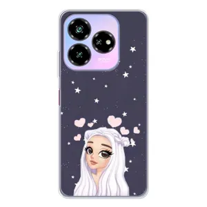 Чехол Стильные девушки на ZTE Nubia V60 Design (Девушка и сердечки)