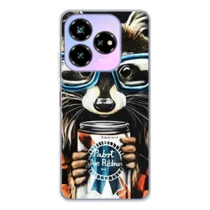 Силиконовый Чехол с Енотами на ZTE Nubia V60 Design (Енот в очках)