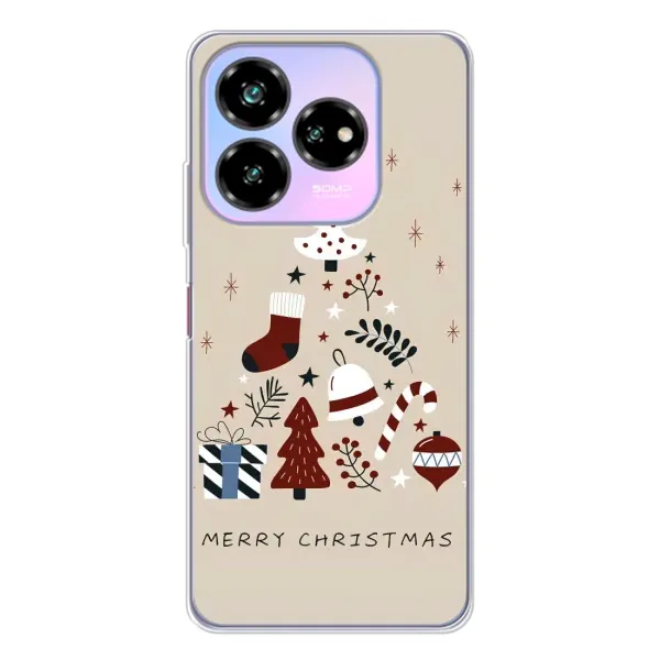 Чехол с рисунком «Merry Christmas» для ZTE Nubia V60 Design Чехол с рисунком «Merry Christmas» для ZTE Nubia V60 Design