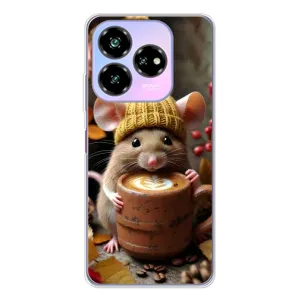 Печатный чехол «Зверята с кофе» для ZTE Nubia V60 Design (Мышка с кофе)