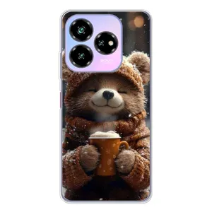 Печатный чехол «Зверята с кофе» для ZTE Nubia V60 Design (Медвежонок с кофе)