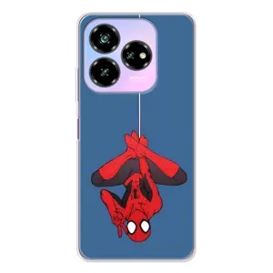 Чехол Супергерой Человека Паука на ZTE Nubia V60 Design (На паутине)