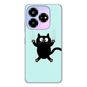 Силиконовый чехол с котиком для ZTE Nubia V60 Design (Падающий кот)