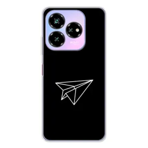 Чехол с картинками на черном фоне для ZTE Nubia V60 Design (Самолетик)