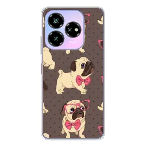 Чехол (ТПУ) Милые собачки для ZTE Nubia V60 Design (Собачки Мопсики)