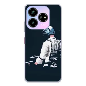 Силиконовый чехол с картинкой "Герой Pubg" на ZTE Nubia V60 Design (В экиперовке)