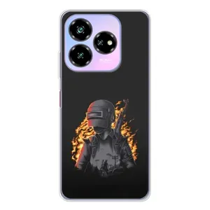 Силиконовый чехол с картинкой "Герой Pubg" на ZTE Nubia V60 Design (В огне)