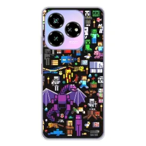 Чехол майнкрафт для ZTE Nubia V60 Design (Все персонажи)
