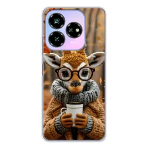Печатный чехол «Зверята с кофе» для ZTE Nubia V60 Design (Жираф с кофе)