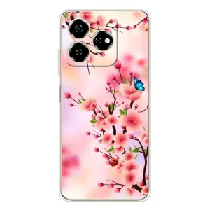 Чехол с принтом САКУРЫ на ZTE Nubia V60 (Бабочки на сакуре)