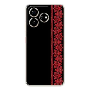 Силиконовый Чехол на ZTE Nubia V60 (Красная Вышиванка)