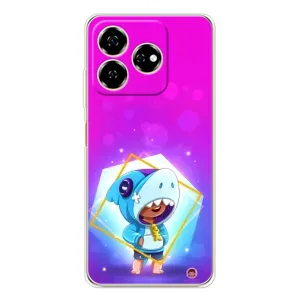 Чехол Бравл Старс для ZTE Nubia V60 (Леон в костюме Акулы)