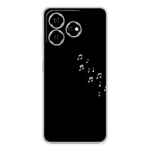 Чехол с картинками на черном фоне для ZTE Nubia V60 (Ноты)
