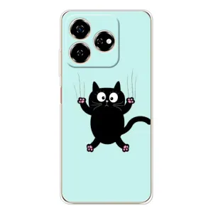 Силиконовый чехол с котиком для ZTE Nubia V60 (Падающий кот)