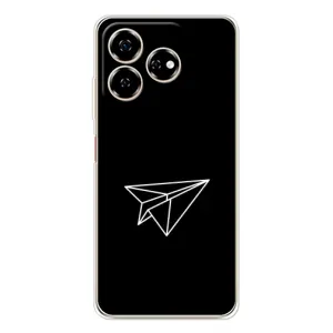 Чехол с картинками на черном фоне для ZTE Nubia V60 (Самолетик)