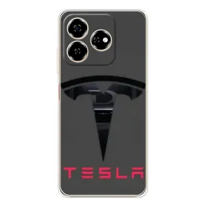 Силіконовий бампер з картинкою машини на ZTE Nubia V60 (Logo TESLA)