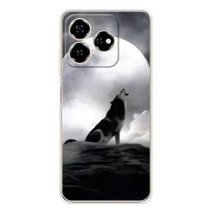 Чехол с Волком на ZTE Nubia V60 (Волк и луна)
