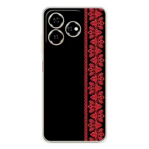 Силиконовый Чехол на ZTE Nubia V60 с картинкой Вышиванки (Вышиванка на черном)