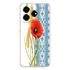 Силиконовый Чехол на ZTE Nubia V60 с картинкой Вышиванки (Вышиванка с цветком)