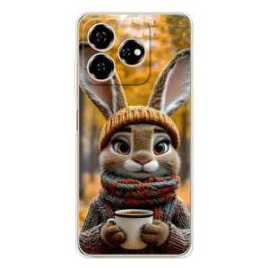 Печатный чехол «Зверята с кофе» для ZTE Nubia V60 (Зайчик с кофе)